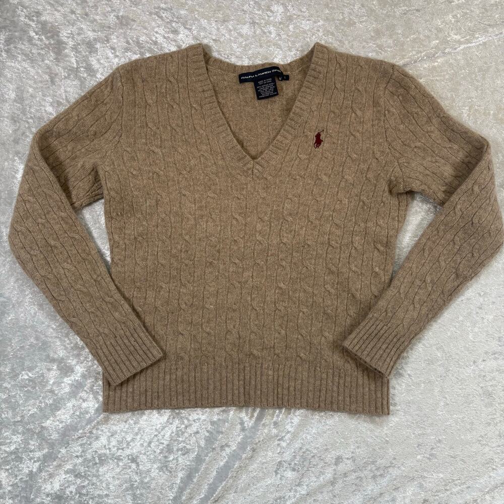 Ralph Lauren Sport Women’s Large Knitted V-Neck - Picture 2 of 7